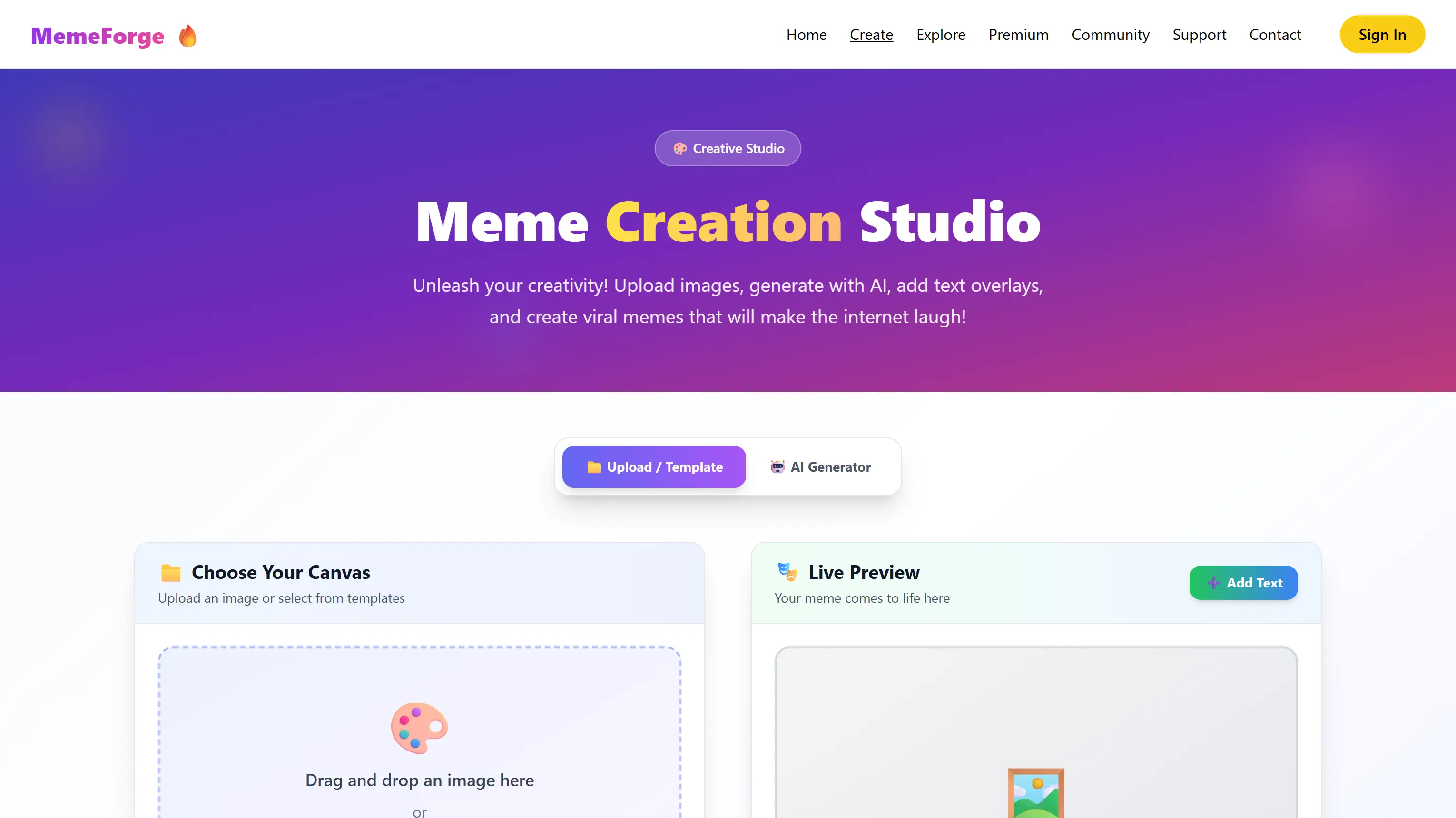 MemeForge (AI Meme Generator) screenshot 2