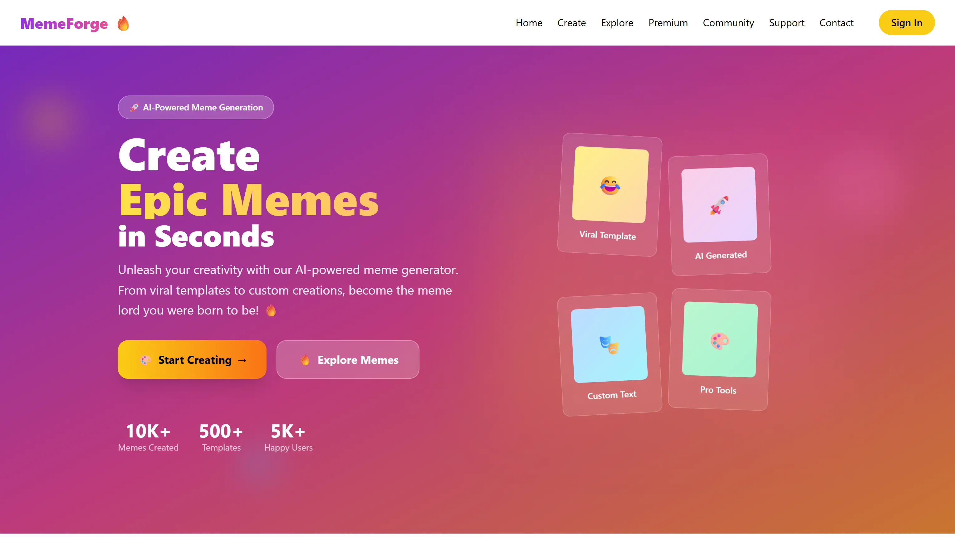 MemeForge (AI Meme Generator)
